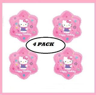 HELLO KITTY 4 PK BALLOONS great for 1st 2nd 3rd birthday PARTY supplies FLOWER 