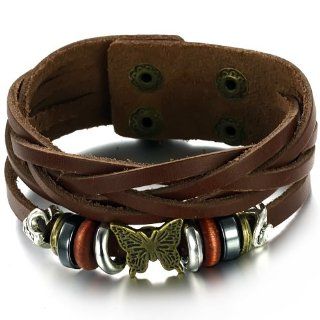 Geminis New Fashion Genuine Cow Leather Retro Butterfly Bracelet Bangle Best Gift Wrap Bracelets Jewelry