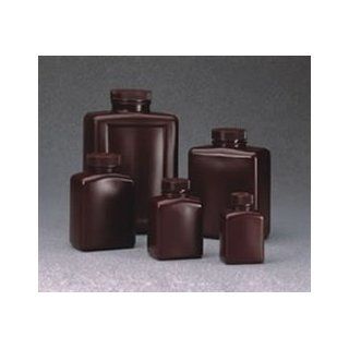 Bulk Nalgene Amber bottles, 32 oz (960 mL) Rectangular HDPE, case/50 Science Lab Environmental Bottles