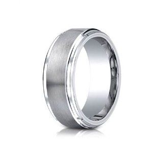 Cobaltchrome 9mm Comfort Fit Satin Finished Stair Step Edge Design Ring Size 6.5 Jewelry