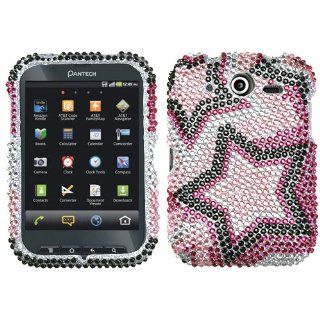 Twin Stars Diamante Protector Faceplate Cover For PANTECH P9060(Pocket) Cell Phones & Accessories