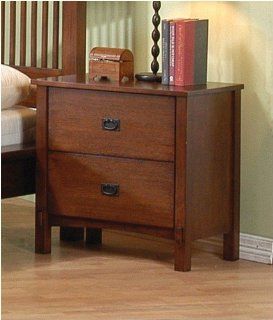 Mission Style Night Stand in Dark Wood   Nightstands