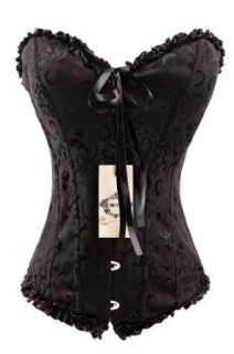 Injoy Sexy Women's Lace up Back Floral Corset Set Underwear Buster