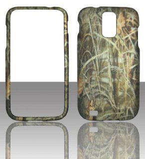 2D Camo Grass Samsung Hercules 4G T989/ Galaxy S II T  Mobile Case Cover Hard Case Snap on Rubberized Touch Case Cover Faceplates Cell Phones & Accessories