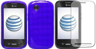 Blue TPU Case Cover+LCD Screen Protector for ZTE Merit 990G Avail Z990 Cell Phones & Accessories