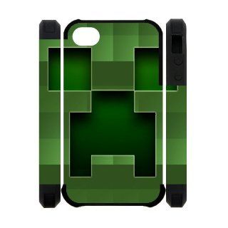 Dual protective Silicone&Polymer Anti slip Diy One piece Case iPhone 4 4G 4S Minecraft Game Awesome Image 970_01 Cell Phones & Accessories
