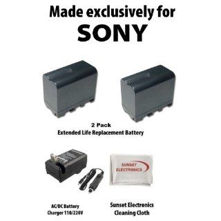 2 Pack Of Li Ion Extended Life Replacement Battery for Sony NP F970 NP F960 NP F950 L Series 7400mAh Each 14800 Total For Sony Camcorder TRV815 TRV82 TRV85 TRV87 TRV88 TRV90 TRV91 TRV93 TRV95 TRV98 TRV99 DCR SC100 DCR TR7000 TRV110 TRV120 TRV130 TRV210 T