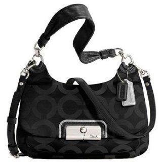 Coach Signature Op Art Kristin Hippie Shoulder Convertiable Bag Purse 16953 Black Clothing