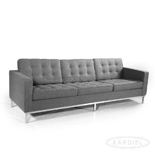 Kardiel Florence Knoll Style Sofa 3 Seat, Cadet Grey Tweed Cashmere Wool  