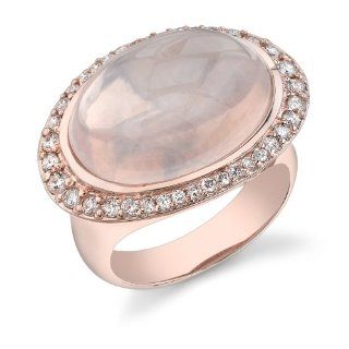 Rose Quartz Diamond Ring Jewelry