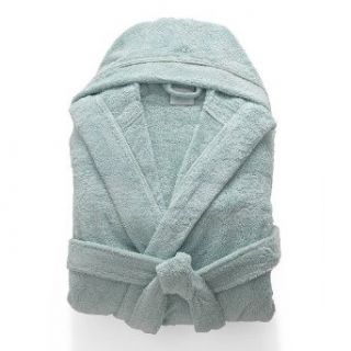 Turkishtowels Babylon Collection Mens and Womens Hooded Bathrobe   Ecru at  Mens Clothing store