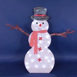 48" LED Lighted Icy Snowman in Top Hat Christmas Yard Art Decoration  Outdoor Snowman Christmas Decorations  Patio, Lawn & Garden