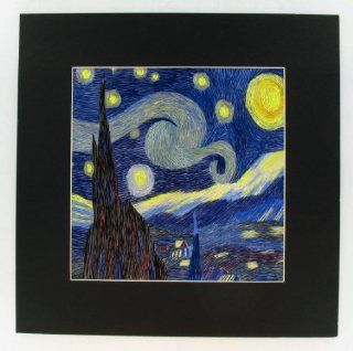 Embroidery Starry Night Wall Art Hand Made   Wall Sculptures