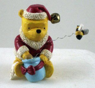 Midwest of Cannon Falls Winnie the Pooh Santa Claus Figurine   Hunny Pot with Flying Bee   Holiday Figurines