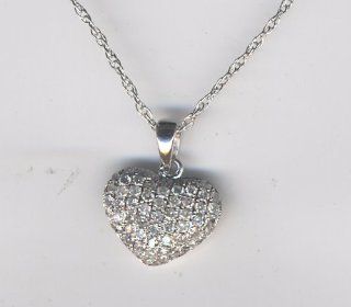 1/2 CTW Diamond Heart Pendant 14K White Gold With Chain RMC Worldwide Jewelry