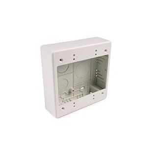 Hellermann Tyton TSRPFW JBD Dual Gang Junction Box, 1.5" Deep, PVC, Office White Electrical Boxes