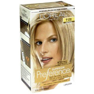 Loreal Superior Preference Hair Color, 9 Natural Blonde   1 Ea (Pack of 3)  Chemical Hair Dyes  Beauty