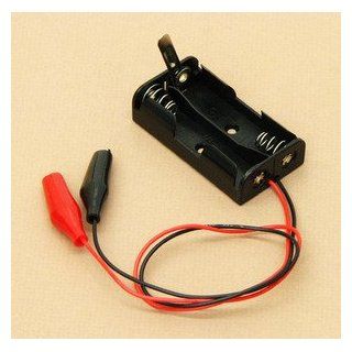 SEOH Double Battery Holder AA With Alligator Clips and Switch Science Lab Physics Classroom Supplies