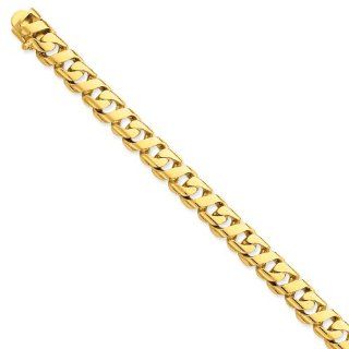 14k 9mm Hand polished Fancy Link Chain, Best Quality Free Gift Box Satisfaction Guaranteed Jewelry