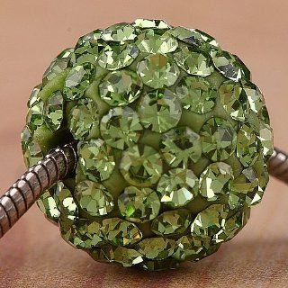 10pc Peridot Clay Crystal Round Spacer Charm Bead Fit Bracelet 10mm AB981 11