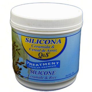 Dominican Hair Product Silicona Ceramida & Cereal de Arroz(Silicone, Ceramide & Rice) Treatment 16oz by Q&S  Standard Hair Conditioners  Beauty