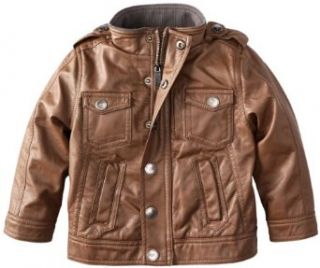 Urban Republic Boys 2 7 Faux Leather Jacket, Brown, 3T Clothing