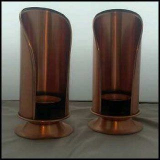 Gregorian Solid Copper Candlestick Holders  
