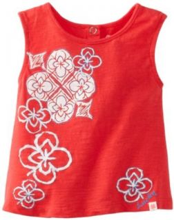 Lucky Brand Baby Girls Infant Graphic Tee, Tomato, 12 Months Infant And Toddler T Shirts Clothing