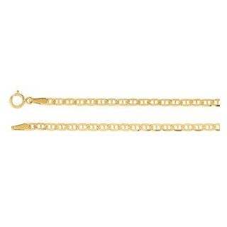 14K Yellow Gold 18 Inch Polished Anchor Chain Jewelry