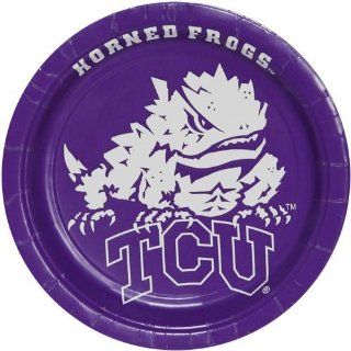 Texas Christian Horned Frogs (TCU) 8 Pack Paper Plates  Football Apparel  Sports & Outdoors