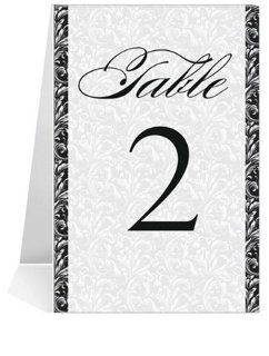 Wedding Table Number Cards   Midnight Prince #1 Thru #19