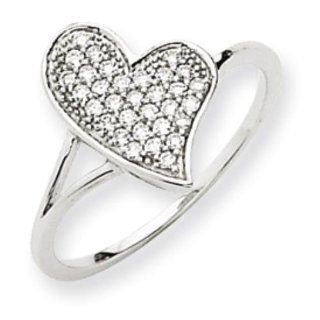 14k White Gold Diamond Heart Shape Ring Jewelry