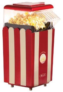BELLA 13554 Hot Air Popcorn Maker, Red and White Electric Popcorn Poppers Kitchen & Dining