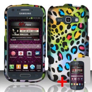 SAMSUNG GALAXY RING M840 COLORFUL RAINBOW LEOPARD COVER SNAP ON HARD CASE + SCREEN PROTECTOR from [ACCESSORY ARENA] Cell Phones & Accessories