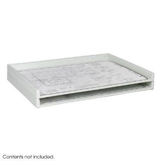Wholesale CASE of 2   Safco Heavy duty Plastic Stacking Trays Stacking Trays, 40 lb Capacity, 45 1/4"x34"x3", White  