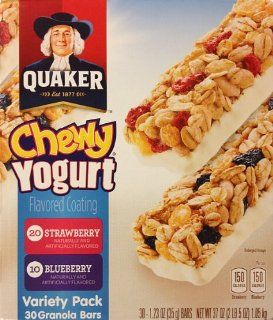 Quaker Chewy Yogurt Variety Pack 30 Granola Bars 37oz (20 Strawberry, 10 Blueberry) Health & Personal Care