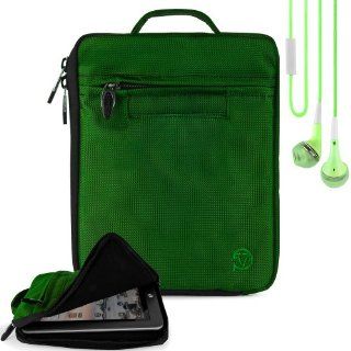 Quality Modern Style, Emerald Green Vangoddy Select 8 Inch Hydei Clutch Sleeve Cover for All Models of the Atrix / MEIYING / DroPad 8 Inch Tablet (<>) + Compatible Noise Reducing Green Earbud Earphones with Remote Control for No Look Functins Electr