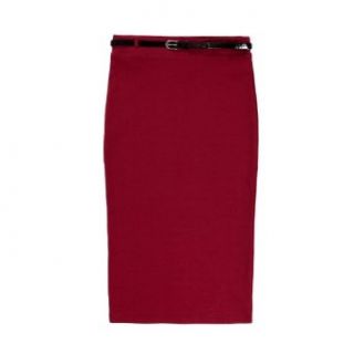 Candy Color Elastic Slim High Waist Hip Skirt/ Pencil/ Bust/ Step/ Tailored Short Skirt (COLOR  BORDEAUX  SIZE  L)