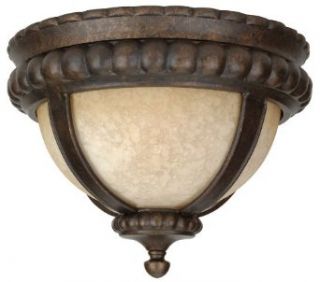 Craftmade Z1217 112 Outdoor Flush Mount Light with Antique Scavo Glass Shades, Bronze Finish   Ceiling Pendant Fixtures  