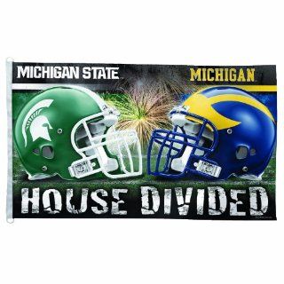 NCAA Michigan vs. Michigan State 3/5 Foot Flag, House Divided  Sports Fan Outdoor Flags  Sports & Outdoors