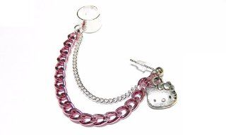 Pink and Silver Hello Kitty Chain Ear Cuff Handmade Jewelry