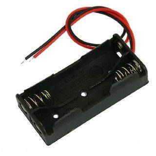 Black Plastic Battery Case Holder Wire 2 x 1.5V AAA  Two Way Radio Battery Chargers   Players & Accessories