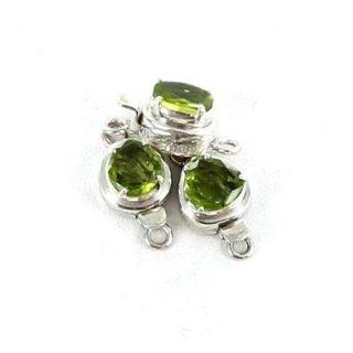AAA PERIDOT LARGE FACETED FREE FORM STERLING CLASP ~  