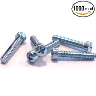1/4 28 X 1 Machine Screws / Phillips / Fillister Head / Steel / Zinc / 1, 000 Pc. Carton