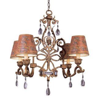 Trans Globe 2264 LC Casablanca   Four Light Chandelier with Crystal Accent, Lincoln Copper Finish with Crystal    