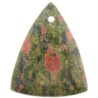 Pendants   Unakite With 4mm Hole Trillion   47mm Height, 43mm Width, No Grad 