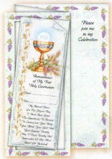 100 Tri Fold First Communion Invitations in Spanish (Made in Italy) with Removable Bookmark and Envelopes  Party Invitations 
