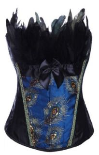 Dissa Sexy Peacock Pattern Corset With G String, Peacock