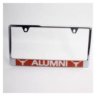 Texas Longhorns Alumni Metal License Plate Frame W/domed Insert   Orange Background  Automotive License Plate Frames  Sports & Outdoors