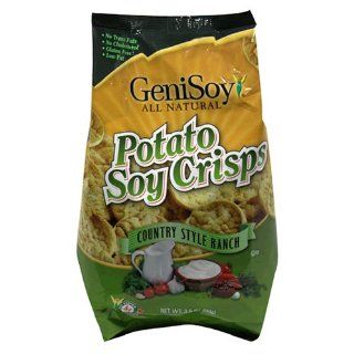 Genisoy Potato Soy Crisps, Country Style Ranch, 3.5 Ounce Bags (Pack of 12)  Chips  Grocery & Gourmet Food